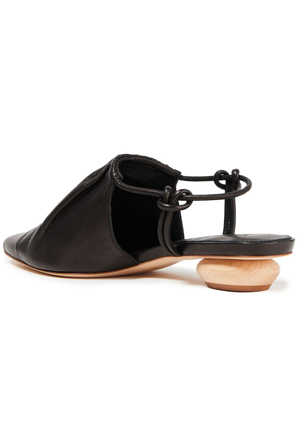 NANUSHKA Gathered tie-dyed leather slingback point-toe flats
