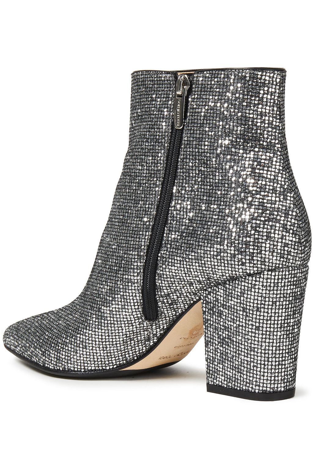 SERGIO ROSSI Glittered woven ankle boots