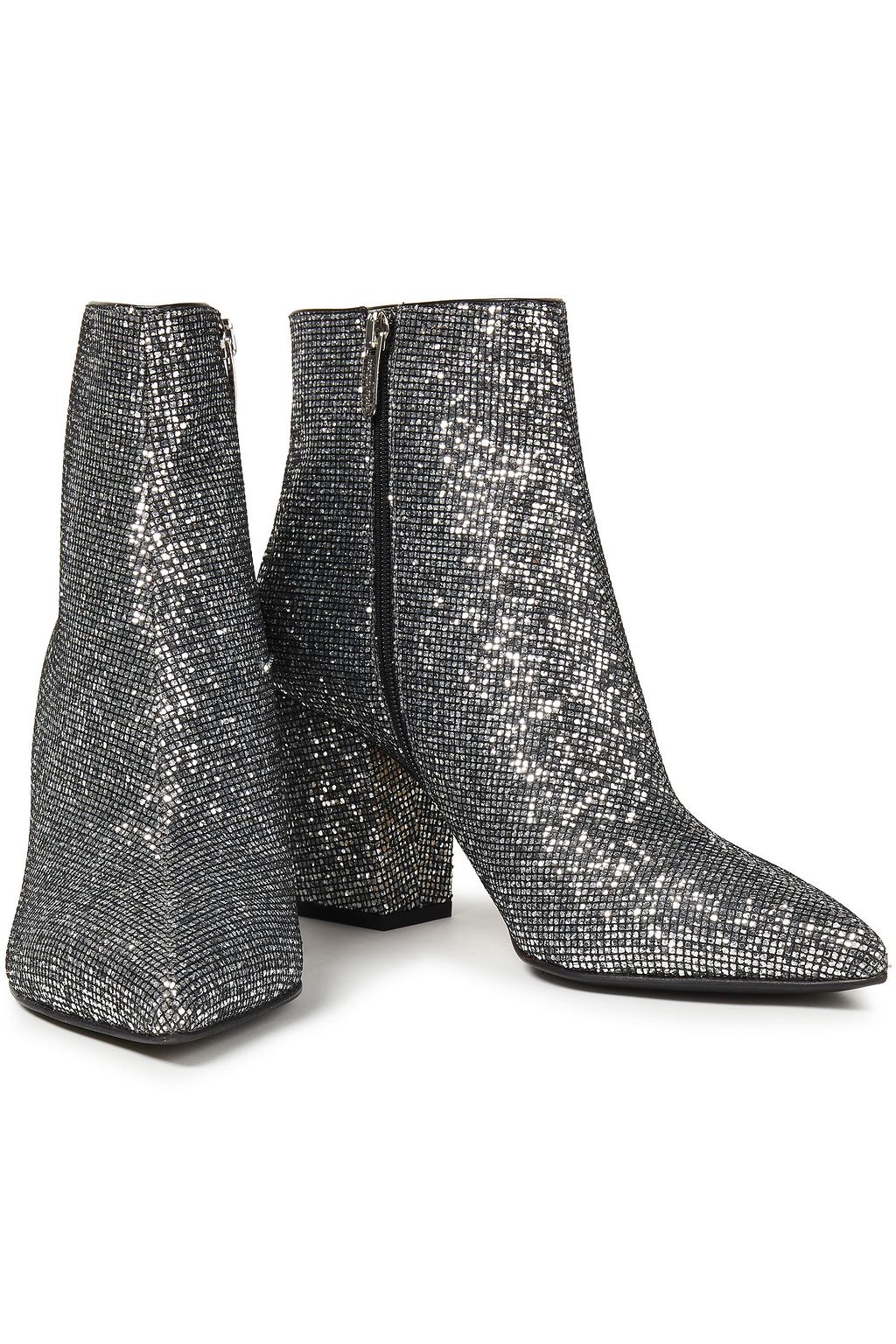 SERGIO ROSSI Glittered woven ankle boots