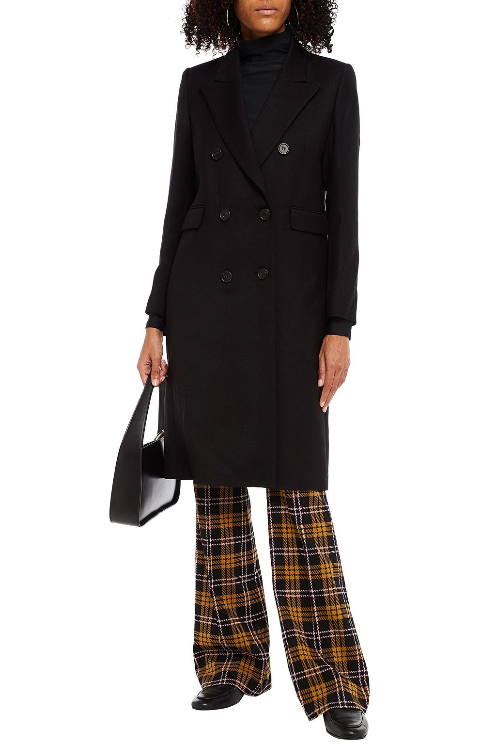 SANDRO Braven double-breasted wool-blend twill coat