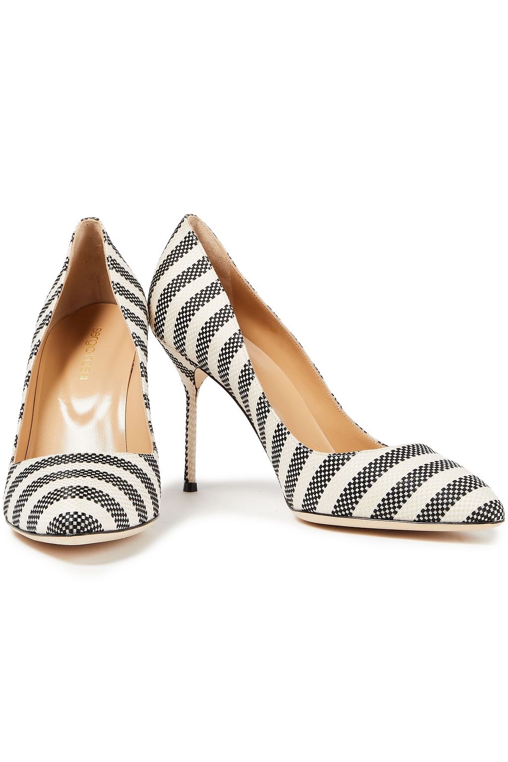 SERGIO ROSSI Striped jacquard pumps