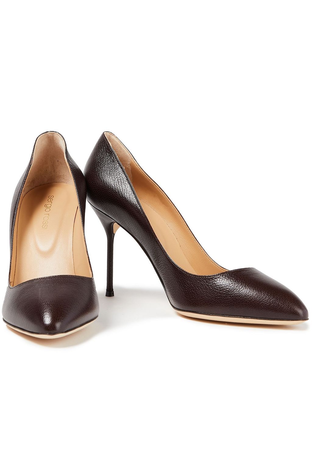 SERGIO ROSSI Textured-leather pumps