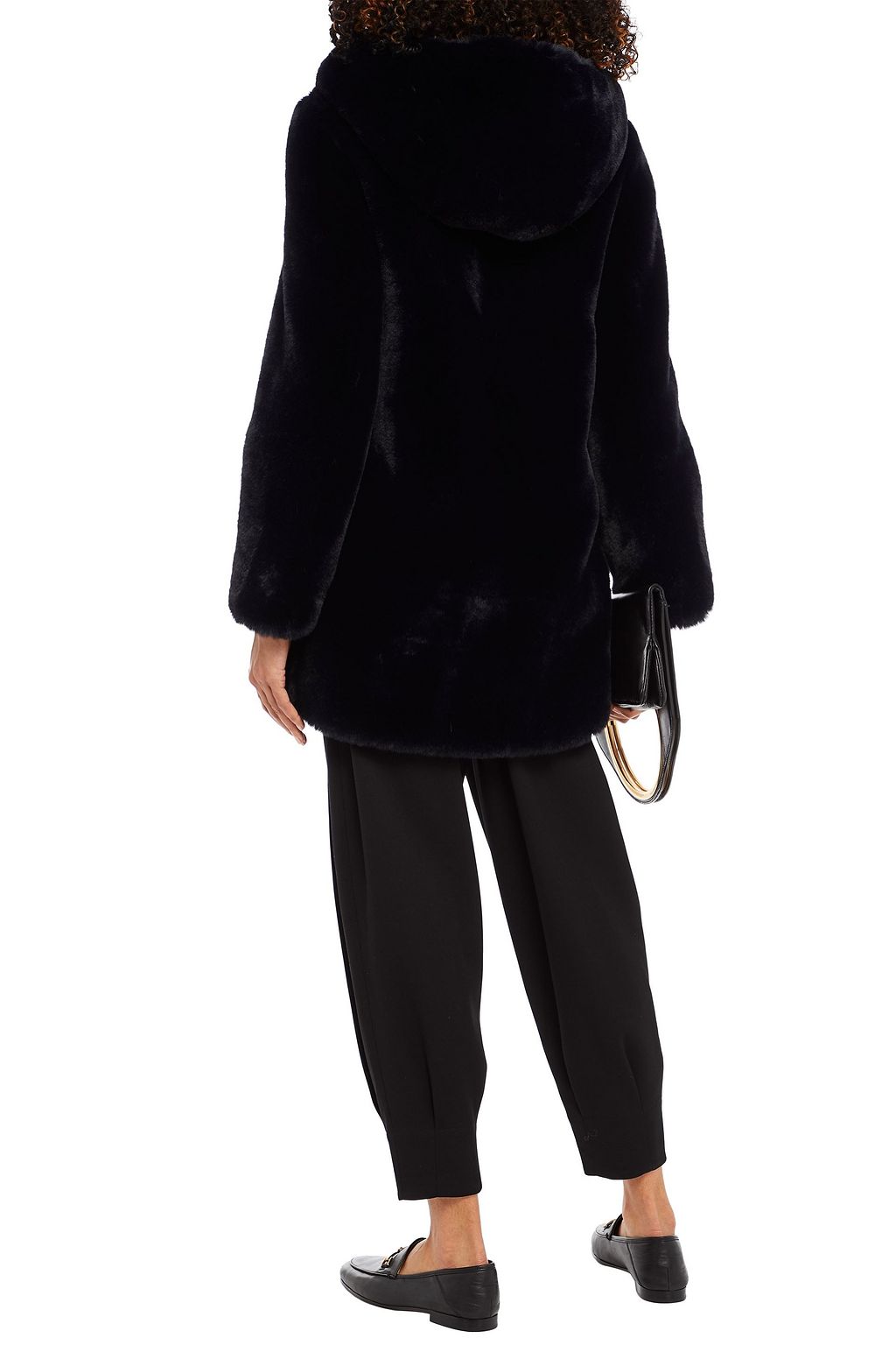 SANDRO Mirage faux fur hooded coat