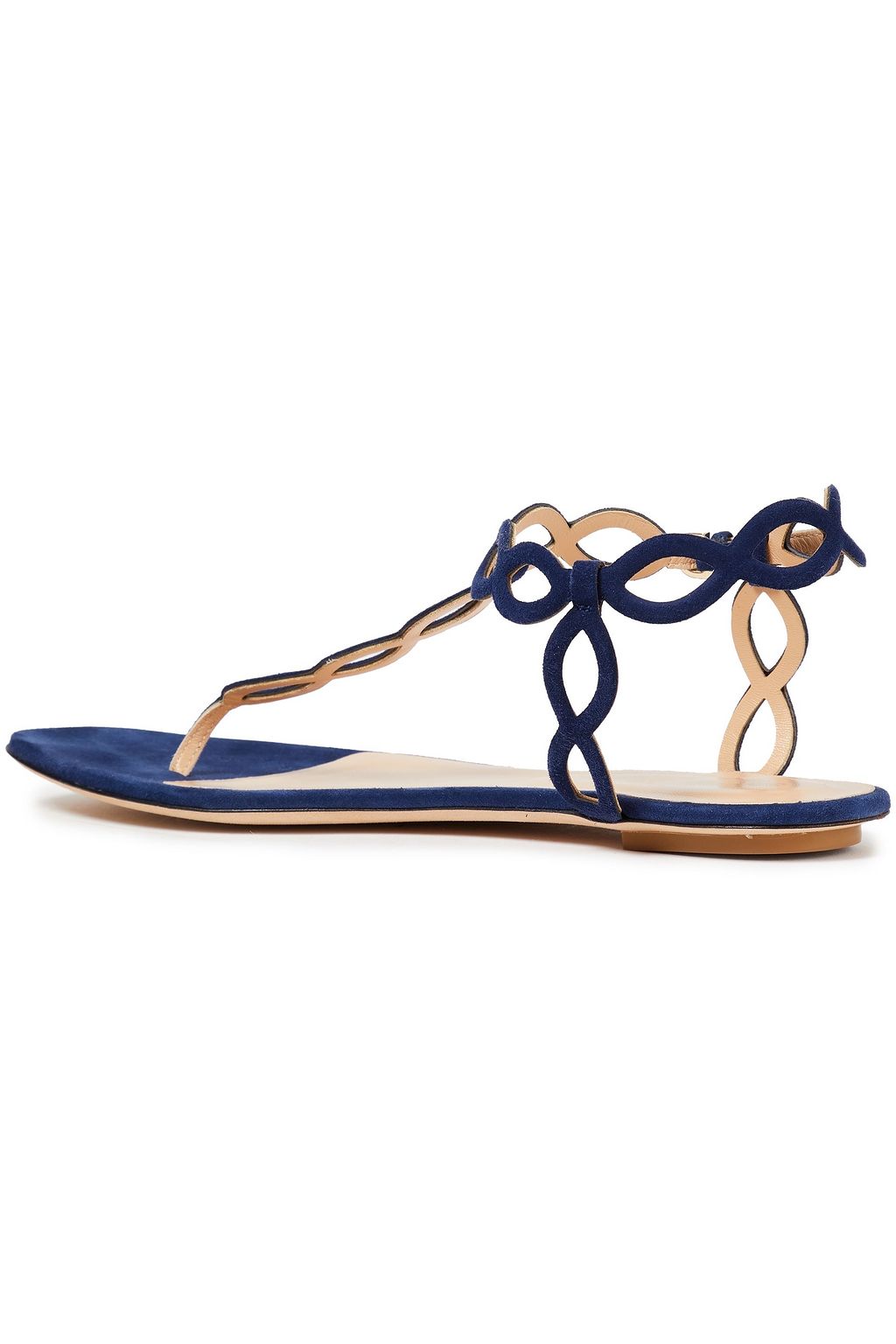 SERGIO ROSSI Laser-cut suede sandals