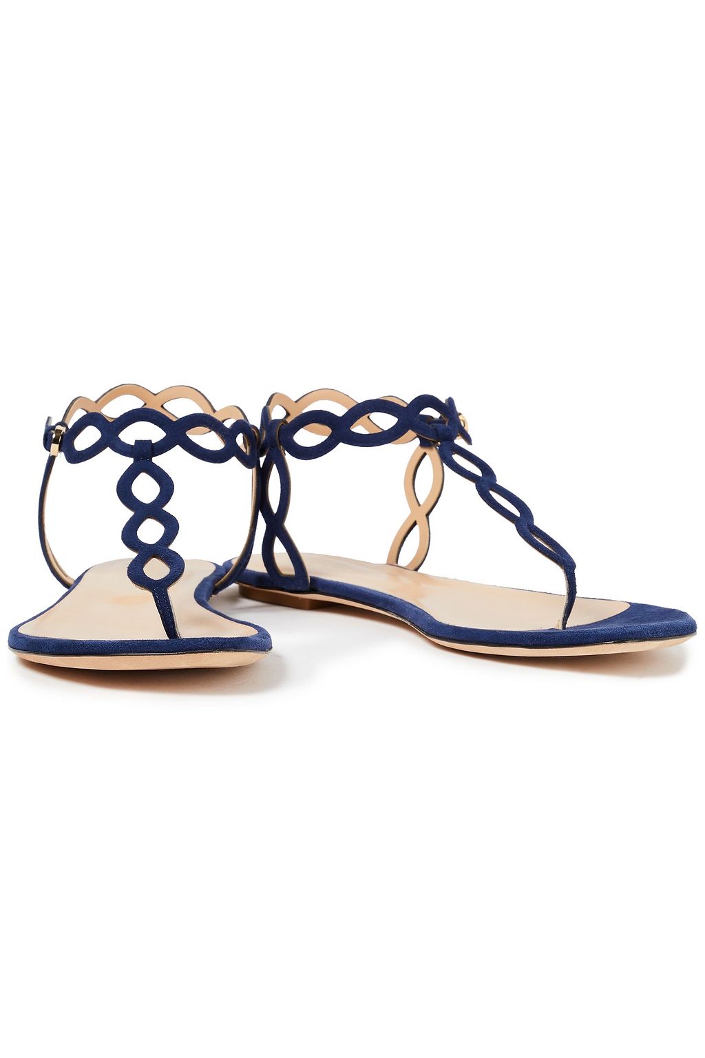 SERGIO ROSSI Laser-cut suede sandals