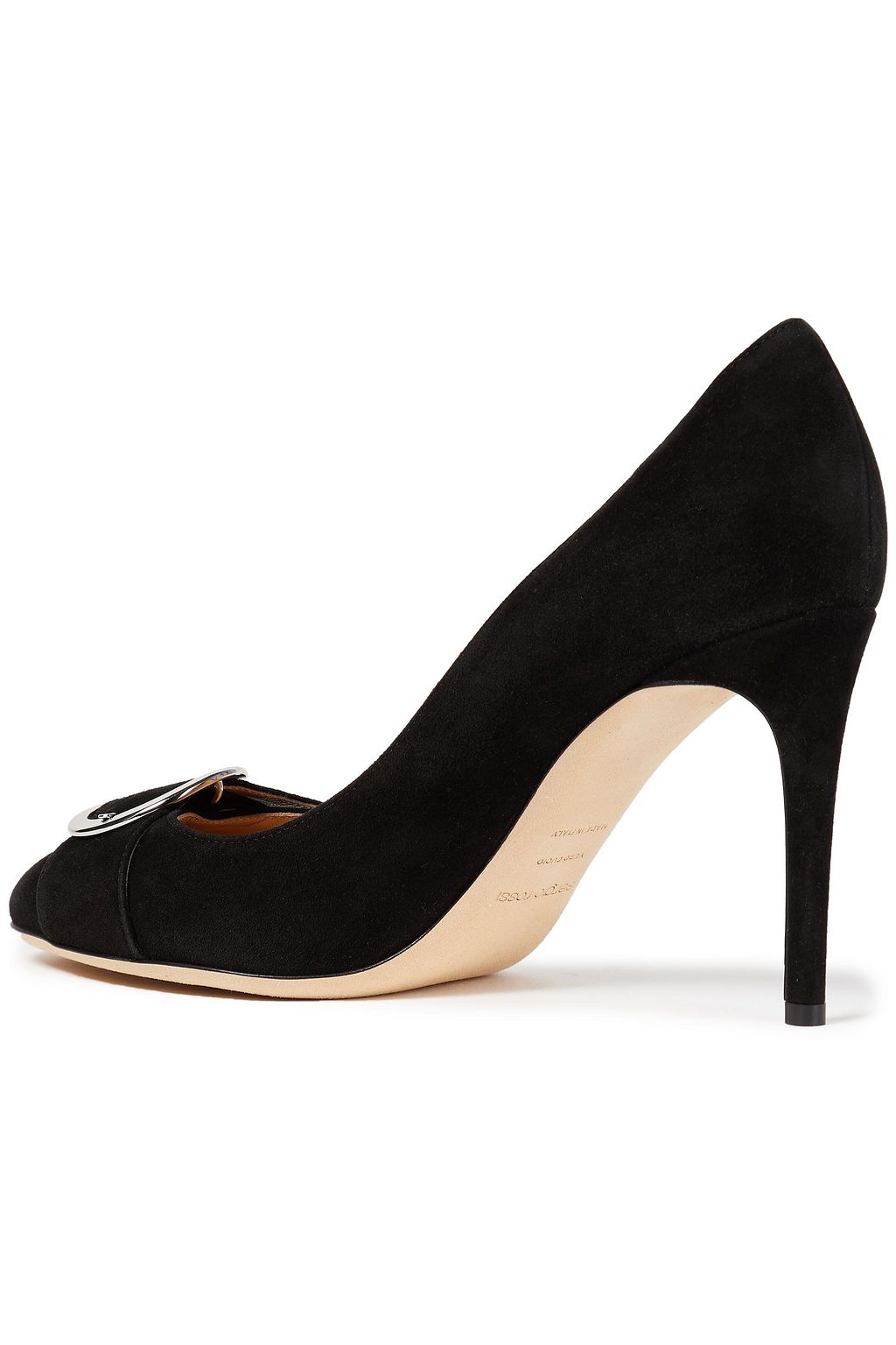 SERGIO ROSSI Buckle-embellished suede pumps