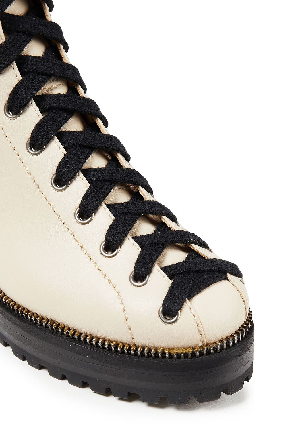 SERGIO ROSSI Leather combat boots