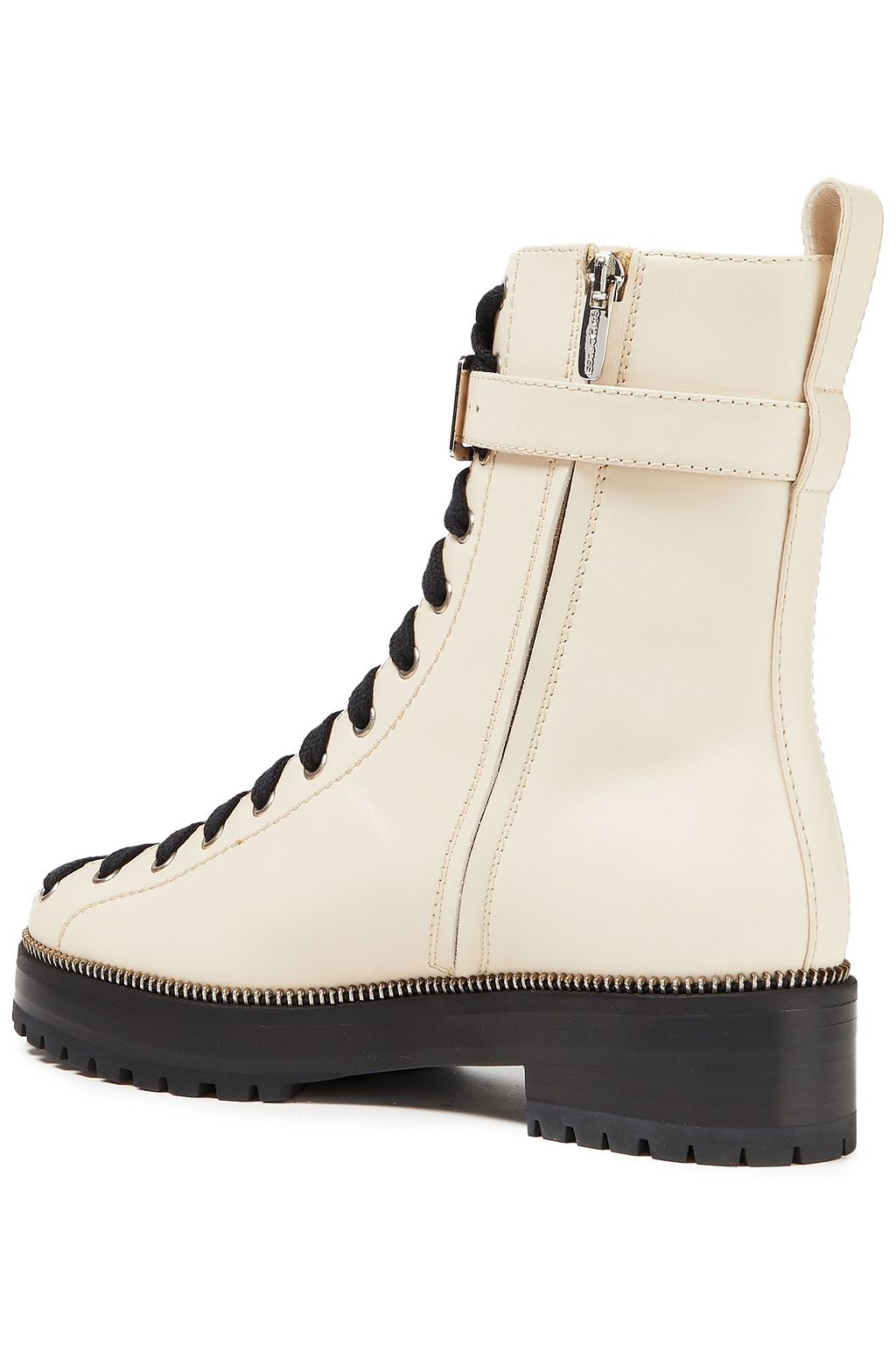 SERGIO ROSSI Leather combat boots