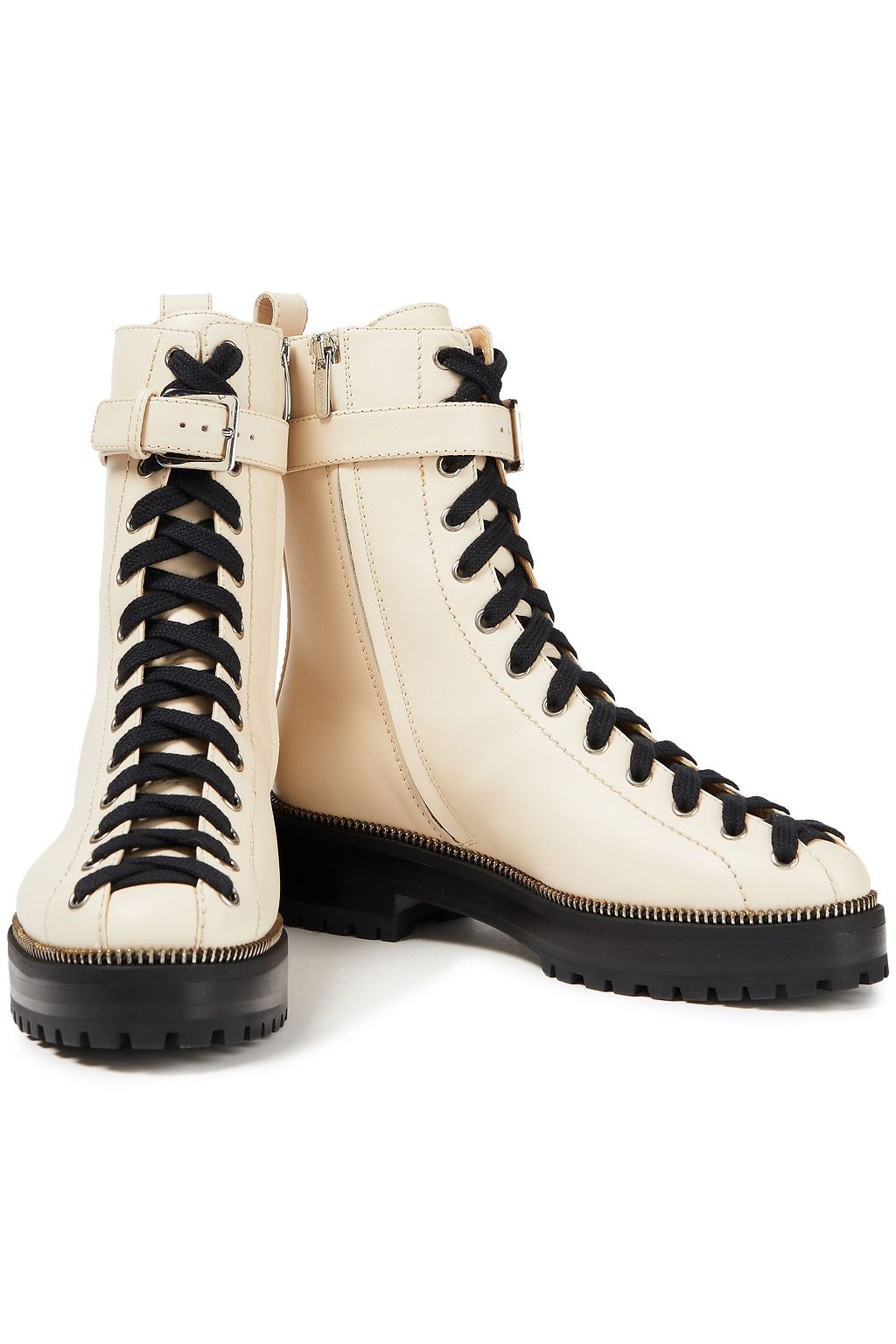 SERGIO ROSSI Leather combat boots