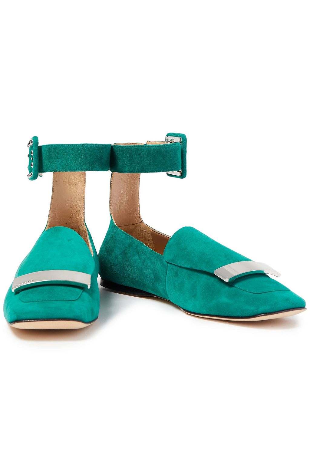 SERGIO ROSSI sr1 embellished suede flats
