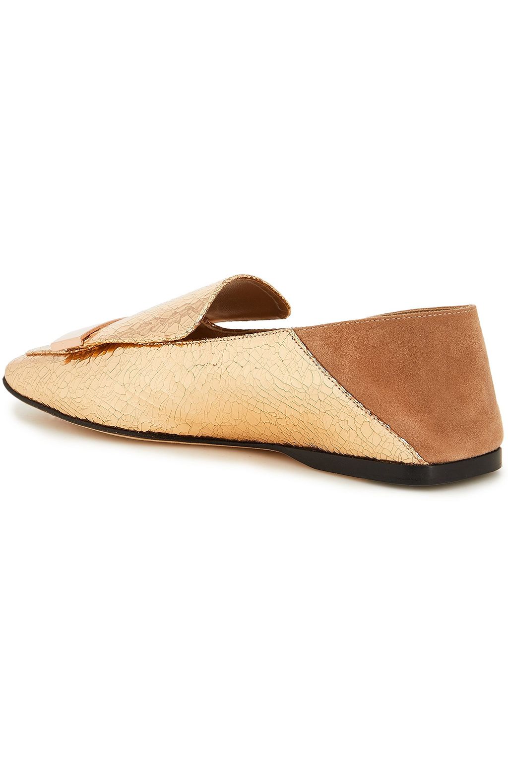 SERGIO ROSSI sr1 metallic leather loafers