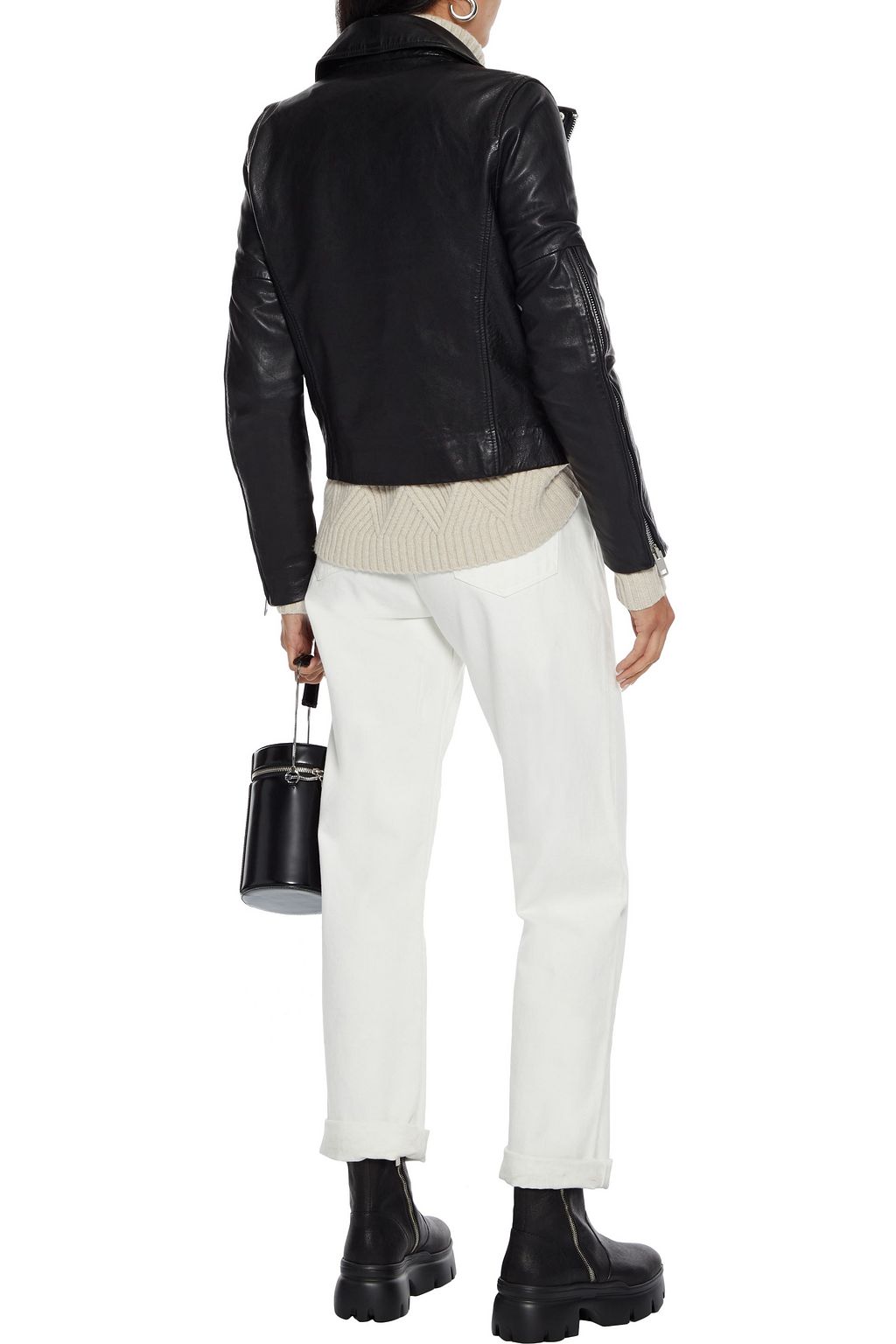 WALTER BAKER Presley iridescent cracked-leather biker jacket