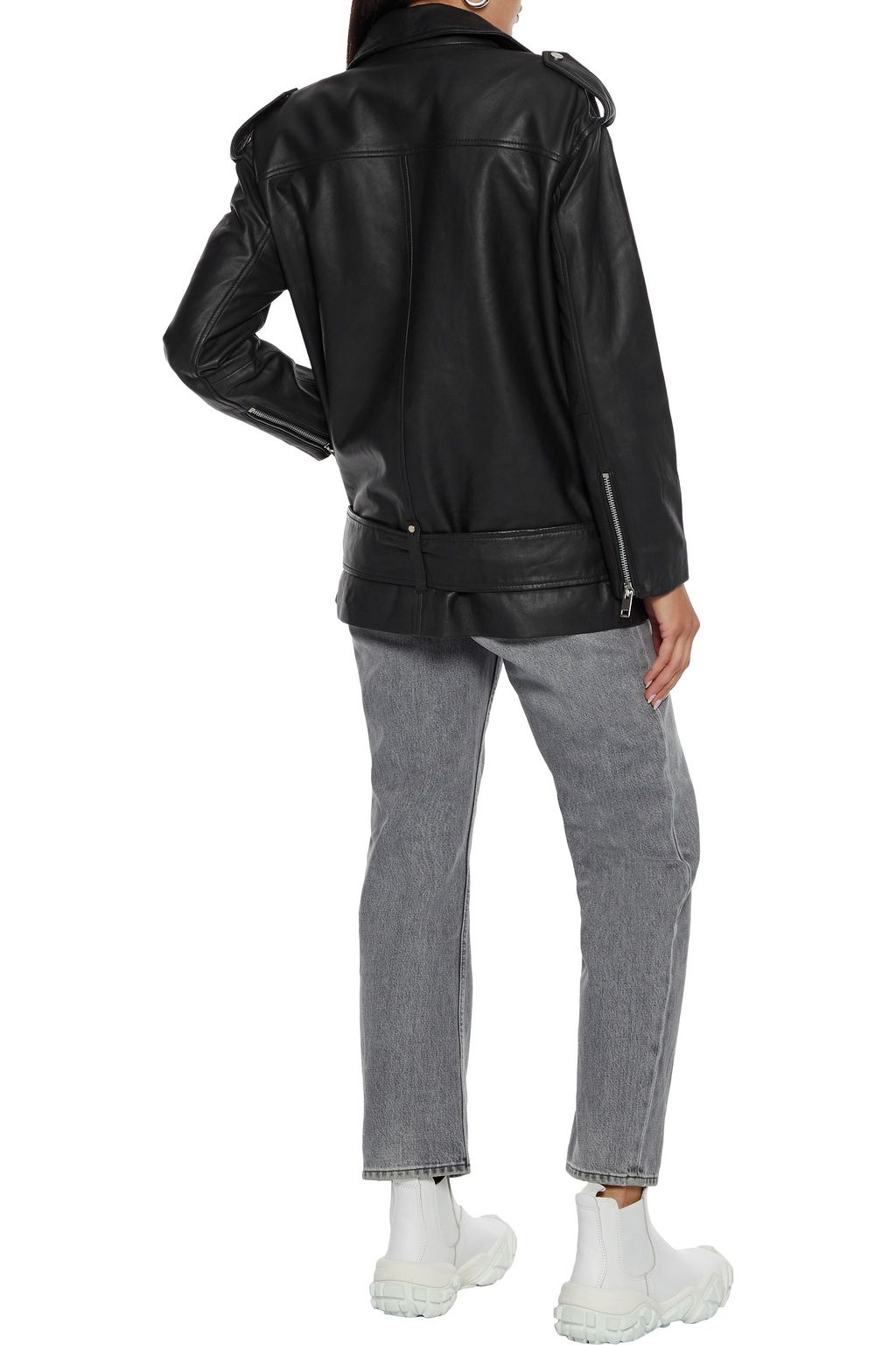 WALTER BAKER Emery oversized leather biker jacket