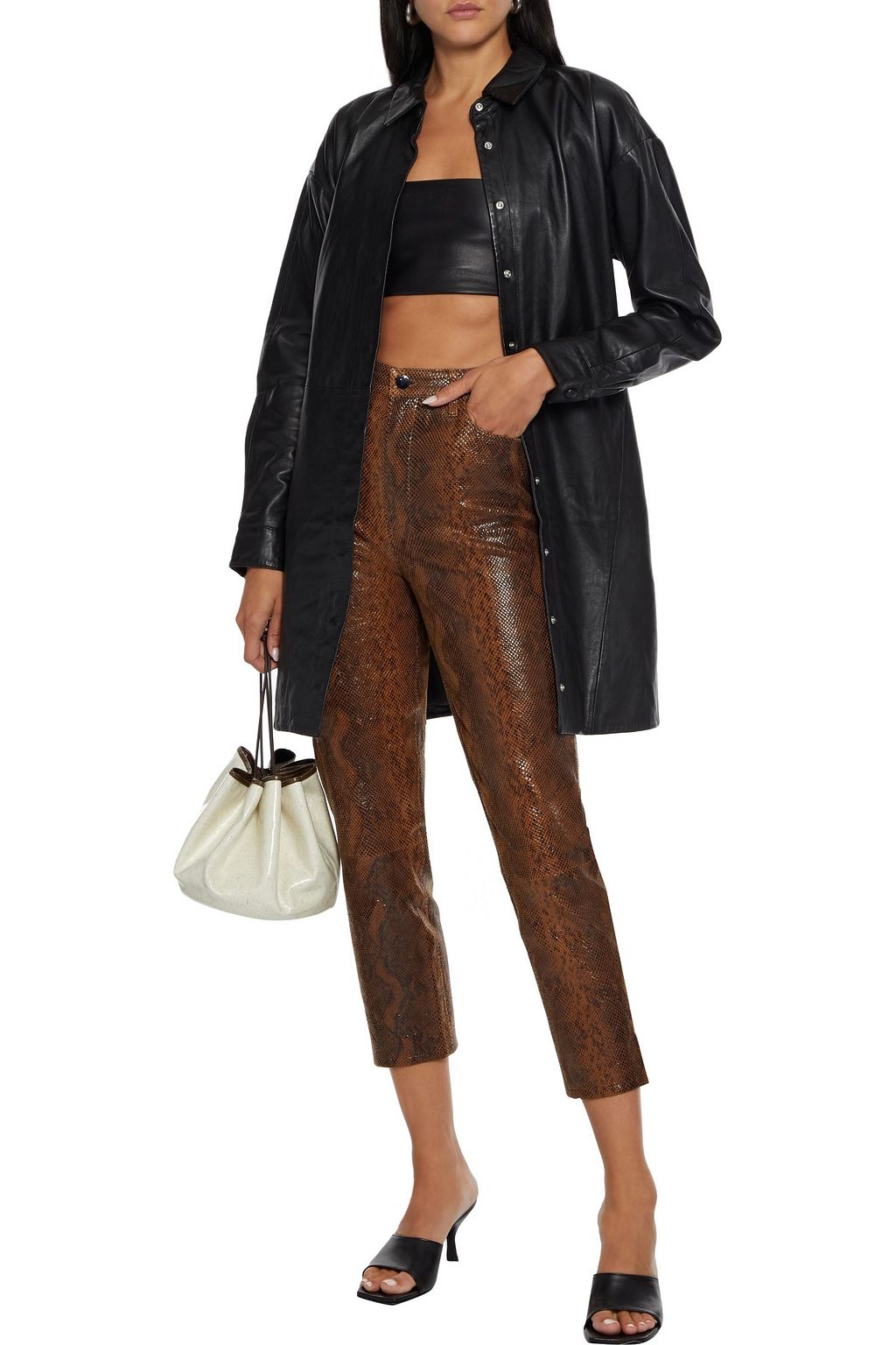 WALTER BAKER Stevie leather mini shirt dress