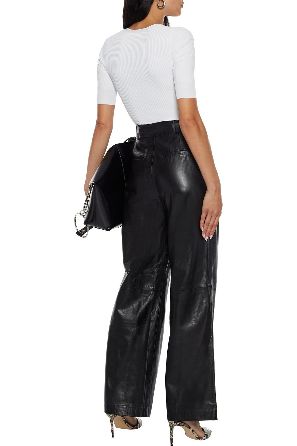 WALTER BAKER Boston leather wide-leg pants