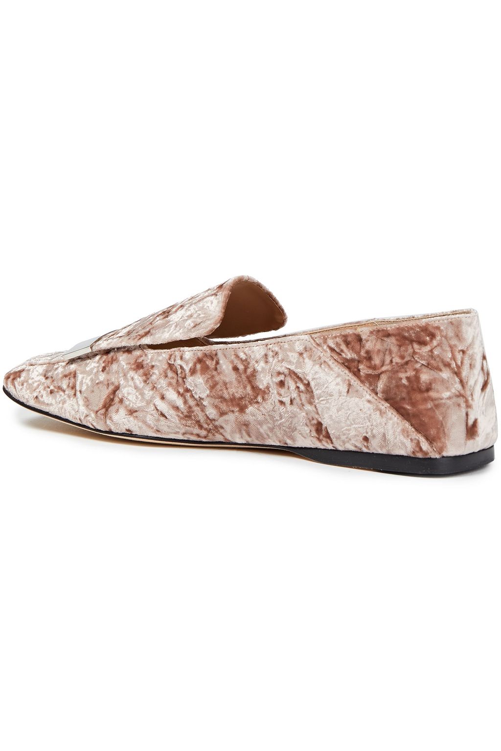 SERGIO ROSSI sr1 crushed-velvet collapsible-heel loafers