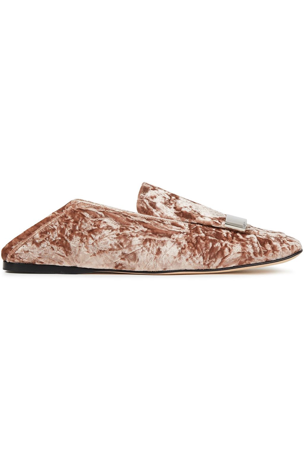 SERGIO ROSSI sr1 crushed-velvet collapsible-heel loafers