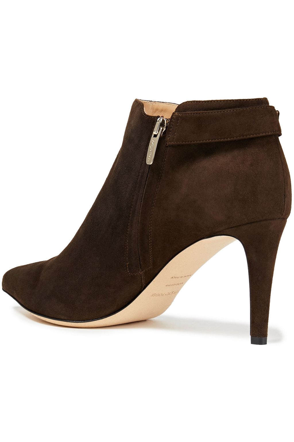 SERGIO ROSSI Buckled suede ankle boots