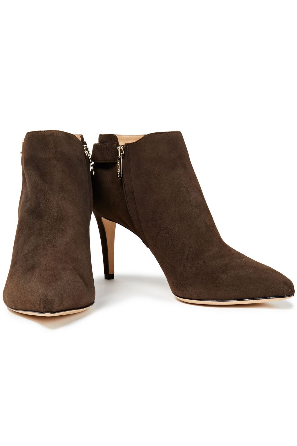 SERGIO ROSSI Buckled suede ankle boots