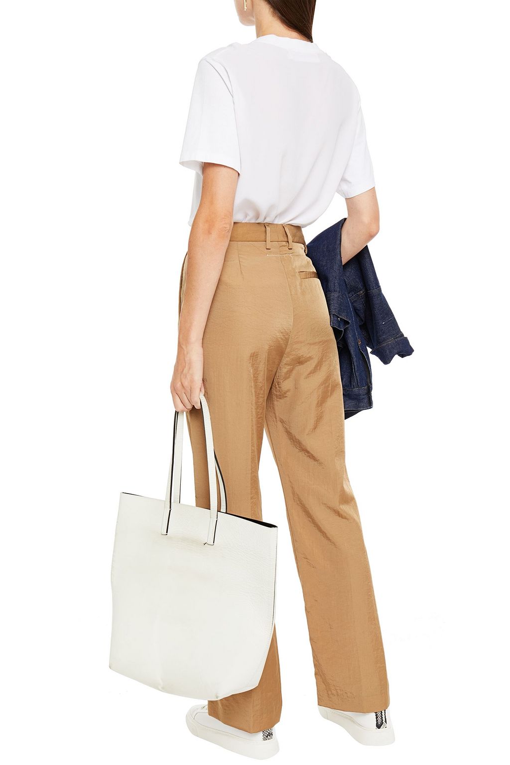 MM6 MAISON MARGIELA Crinkled satin-twill straight-leg pants
