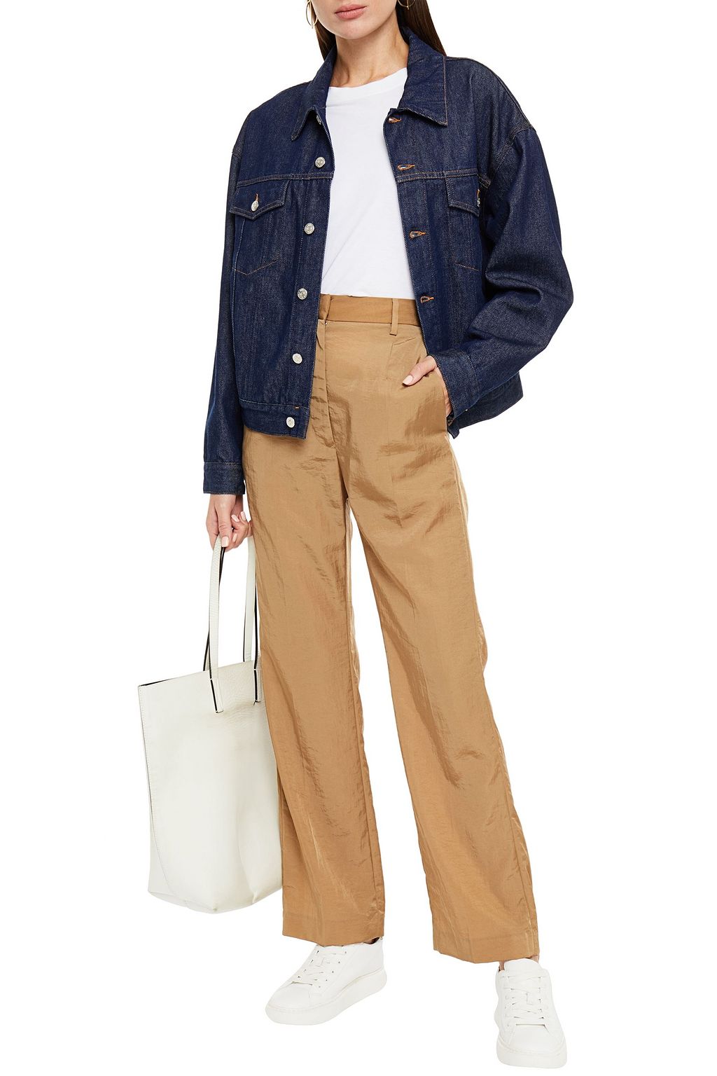 MM6 MAISON MARGIELA Crinkled satin-twill straight-leg pants