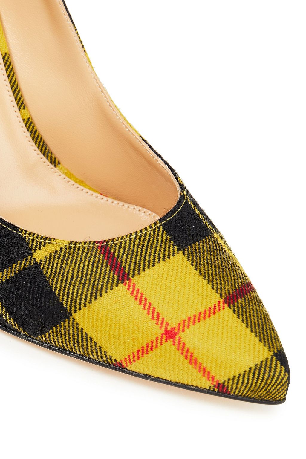 SERGIO ROSSI Checked canvas pumps
