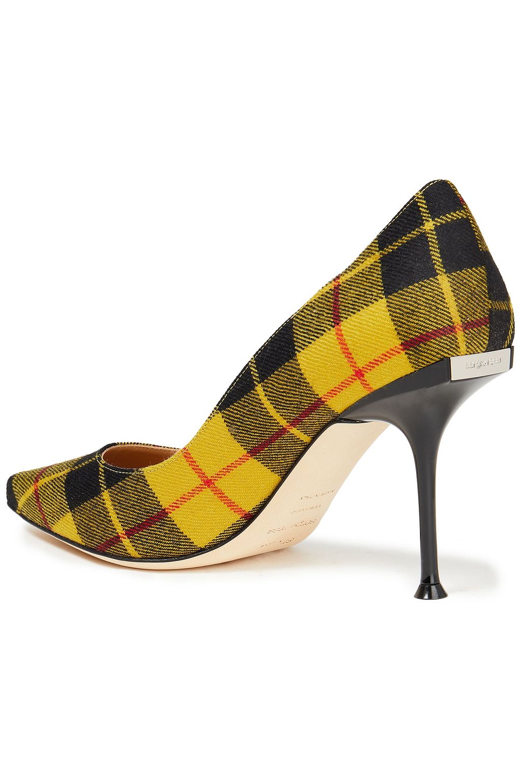 SERGIO ROSSI Checked canvas pumps