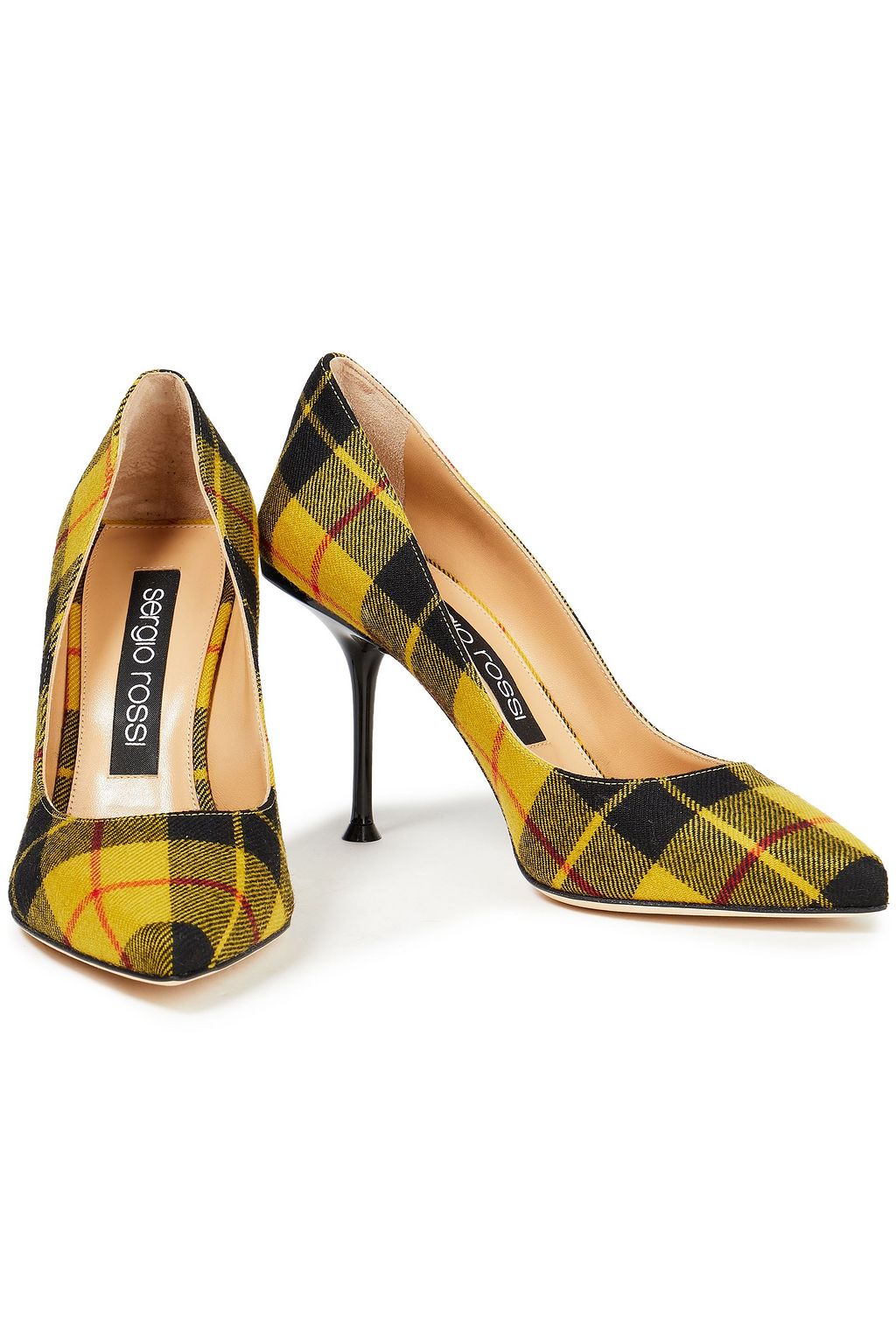 SERGIO ROSSI Checked canvas pumps