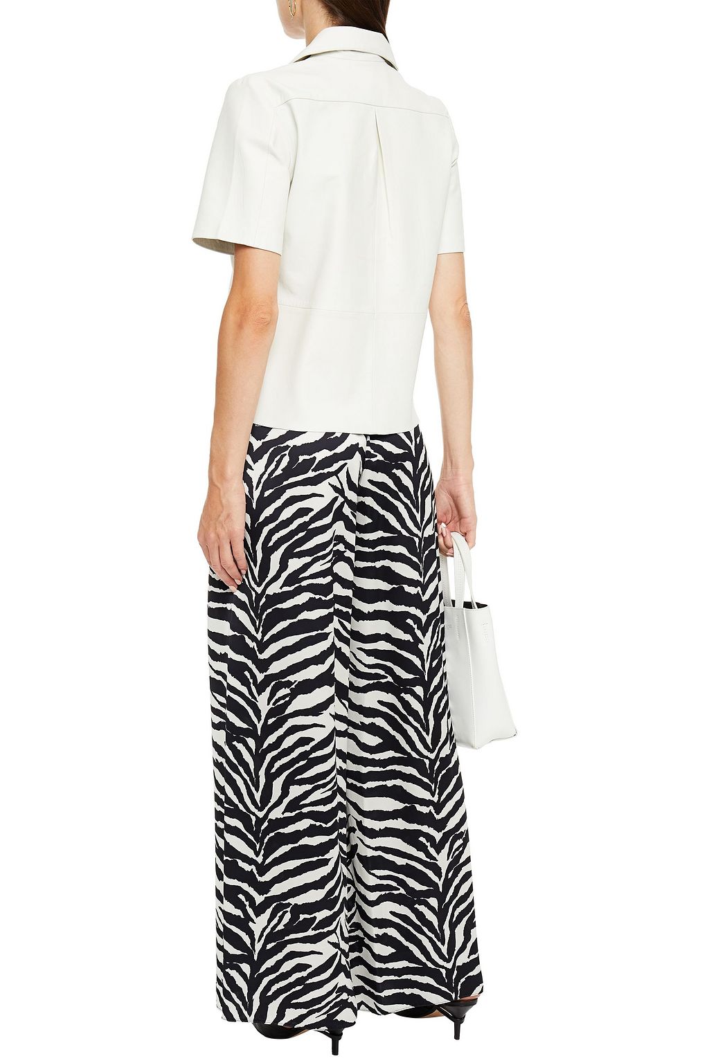 MM6 MAISON MARGIELA Zebra-print satin wide-leg pants
