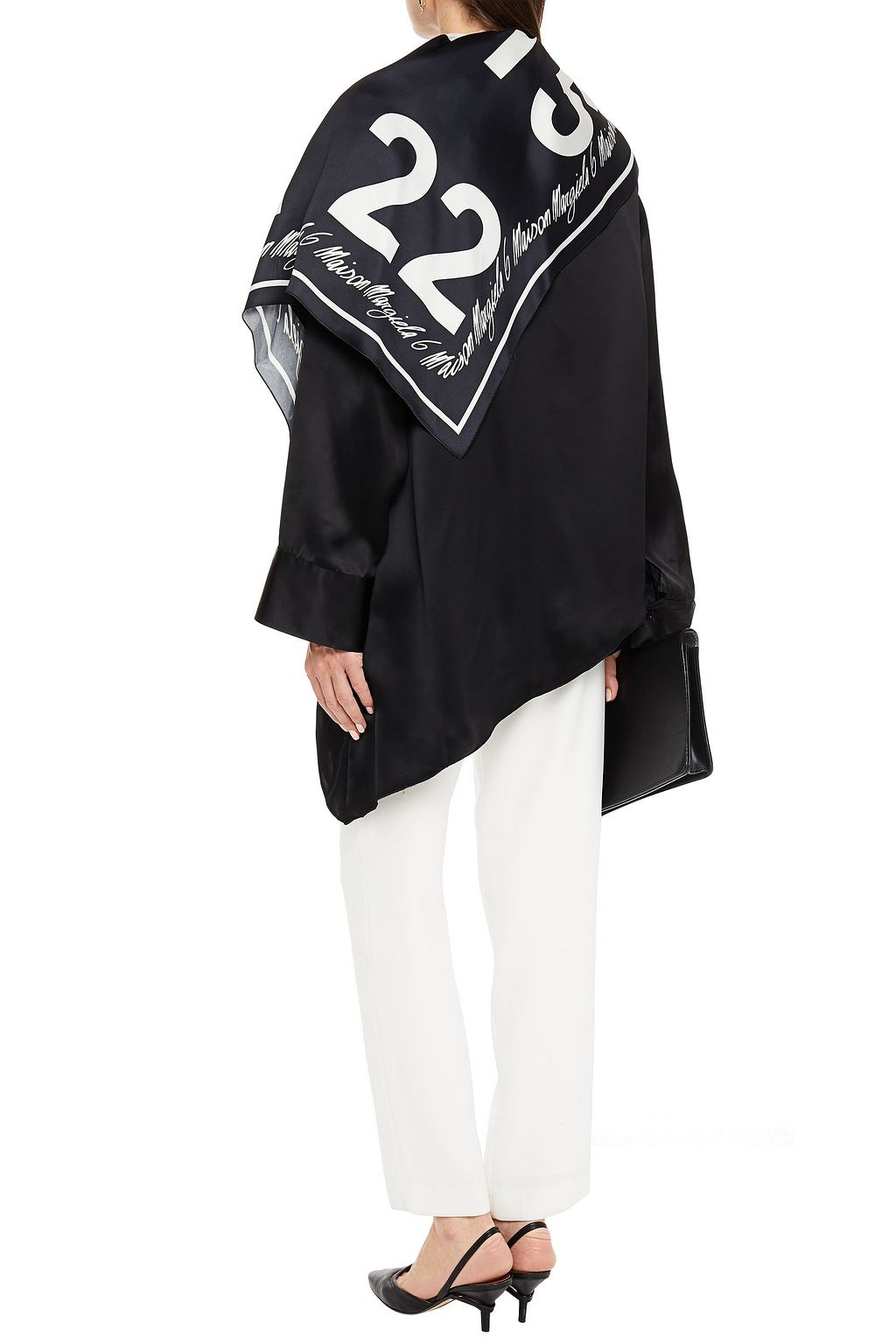 MM6 MAISON MARGIELA Bedrucktes Oberteil aus Satin mit Drapierung