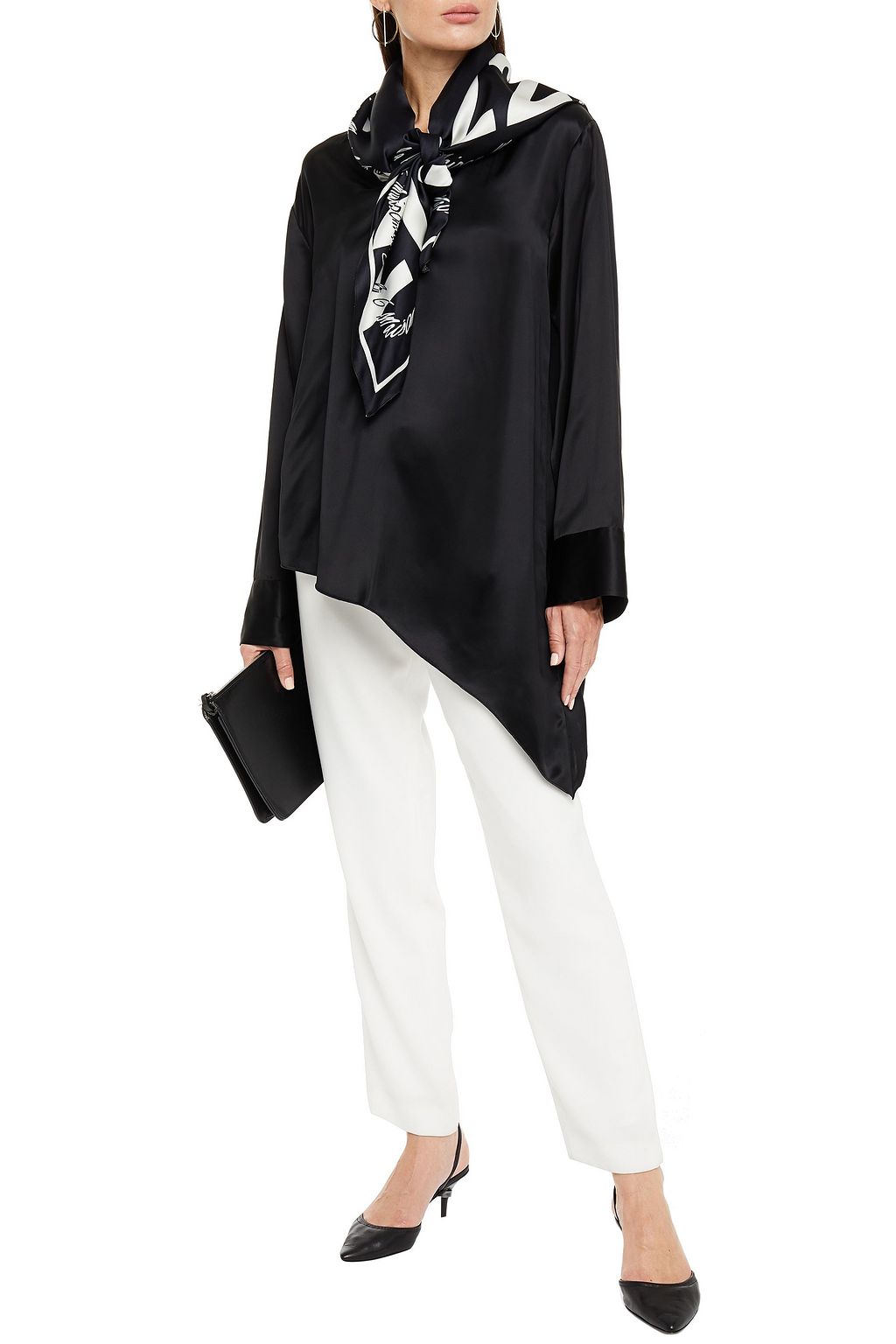 MM6 MAISON MARGIELA Bedrucktes Oberteil aus Satin mit Drapierung