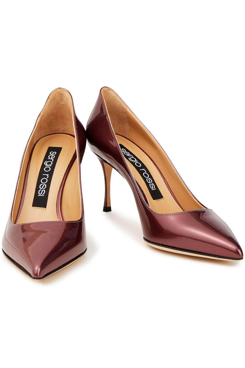 SERGIO ROSSI Metallic patent-leather pumps