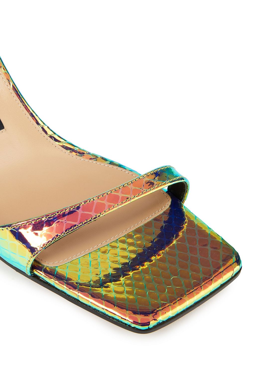 SERGIO ROSSI sr1 iridescent snake-effect leather sandals