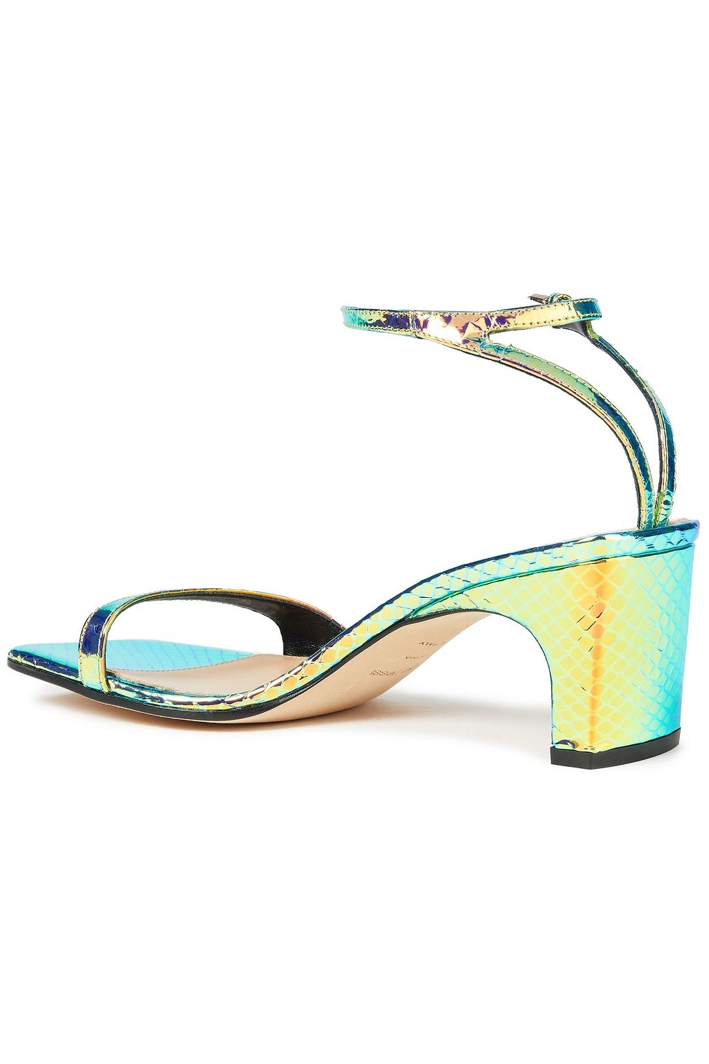 SERGIO ROSSI sr1 iridescent snake-effect leather sandals
