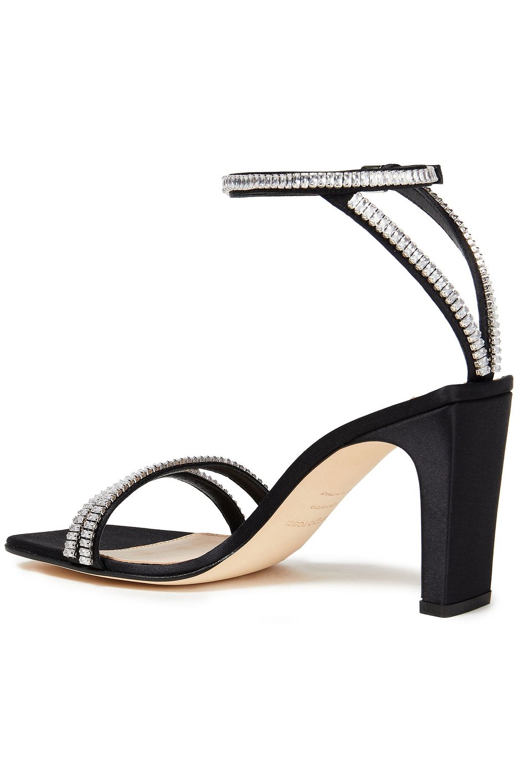 SERGIO ROSSI Crystal-embellished silk-satin sandals