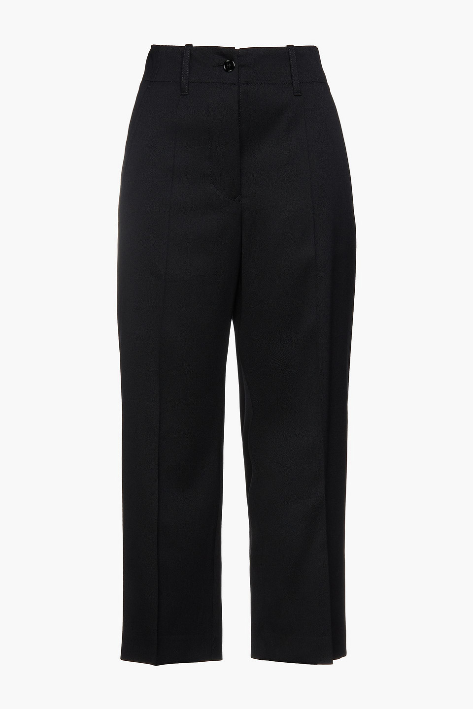 mm6 maison margiela - cropped twill straight-leg pants - black - it 38