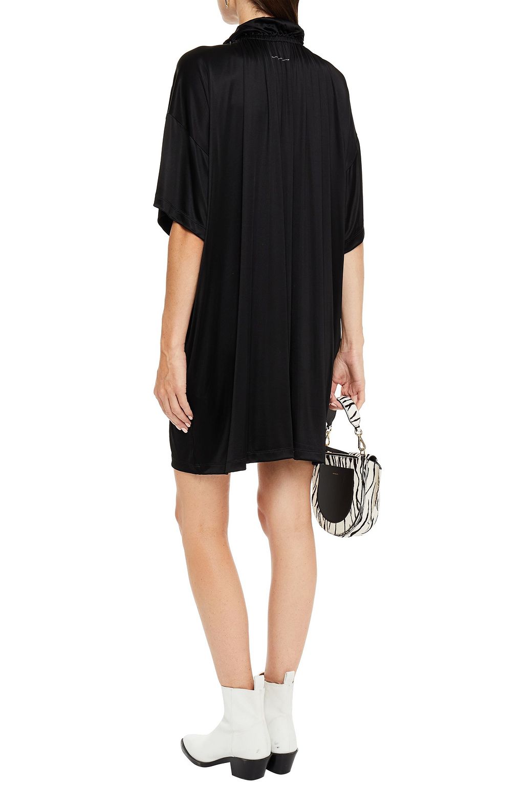 MM6 MAISON MARGIELA Gathered satin-jersey mini dress