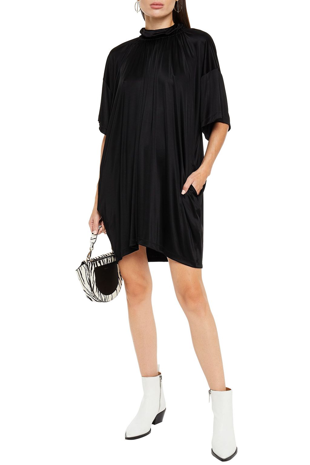 MM6 MAISON MARGIELA Gathered satin-jersey mini dress