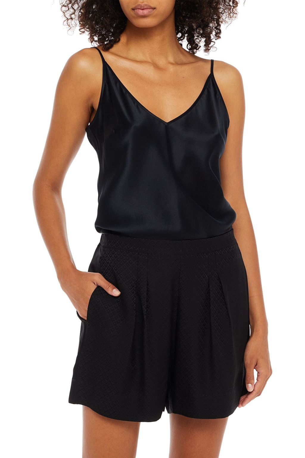 ERES Silk-satin jacquard pajama shorts