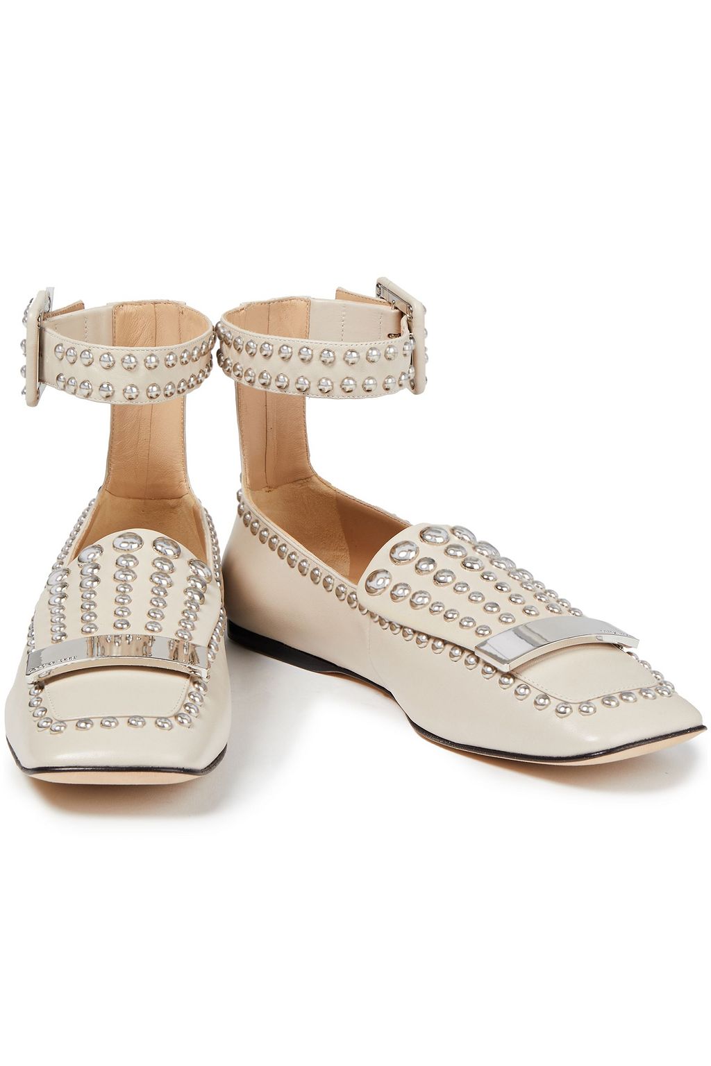 SERGIO ROSSI Studded leather loafers