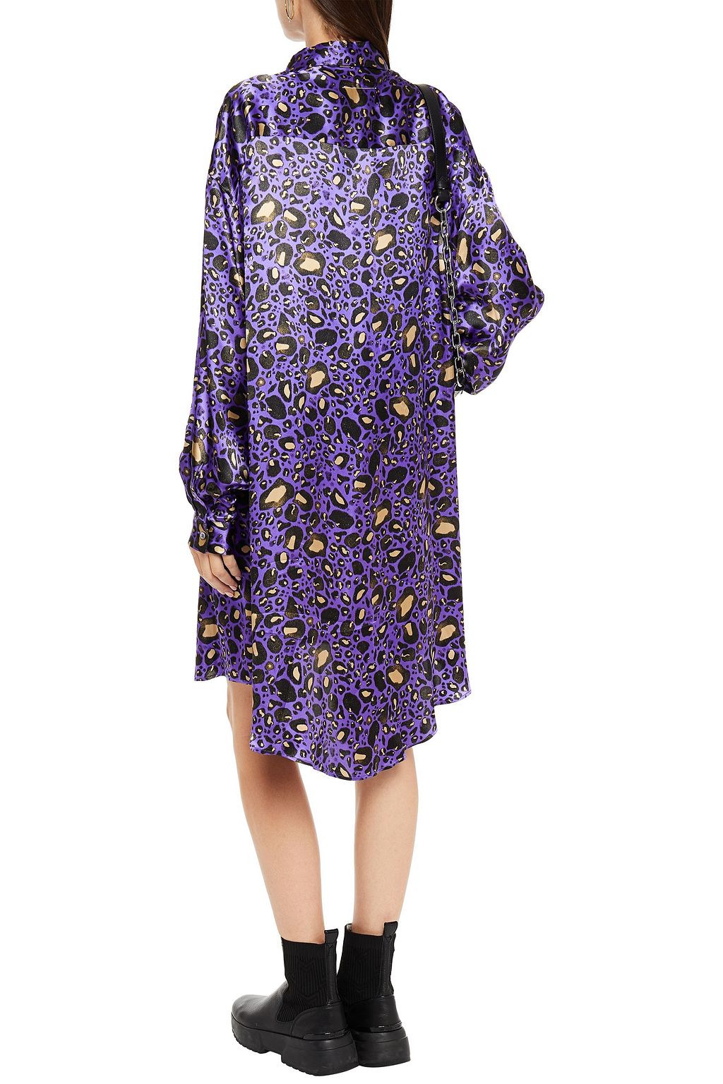 MM6 MAISON MARGIELA Leopard-print satin shirt dress