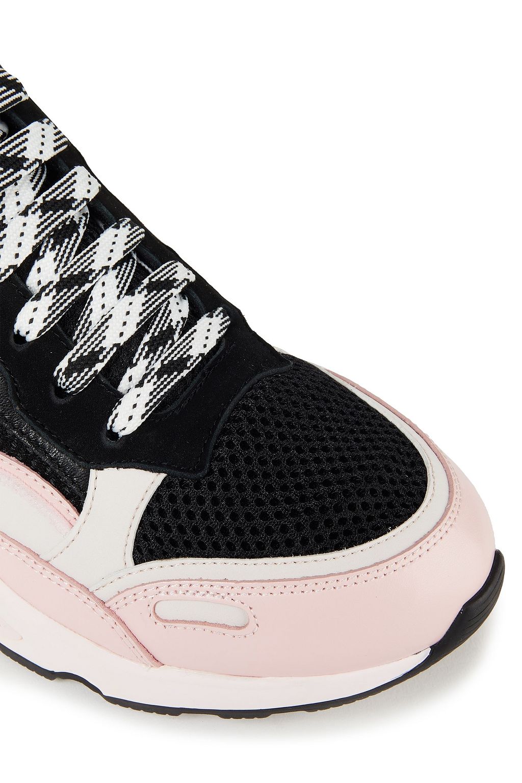 SANDRO Mesh-paneled leather sneakers