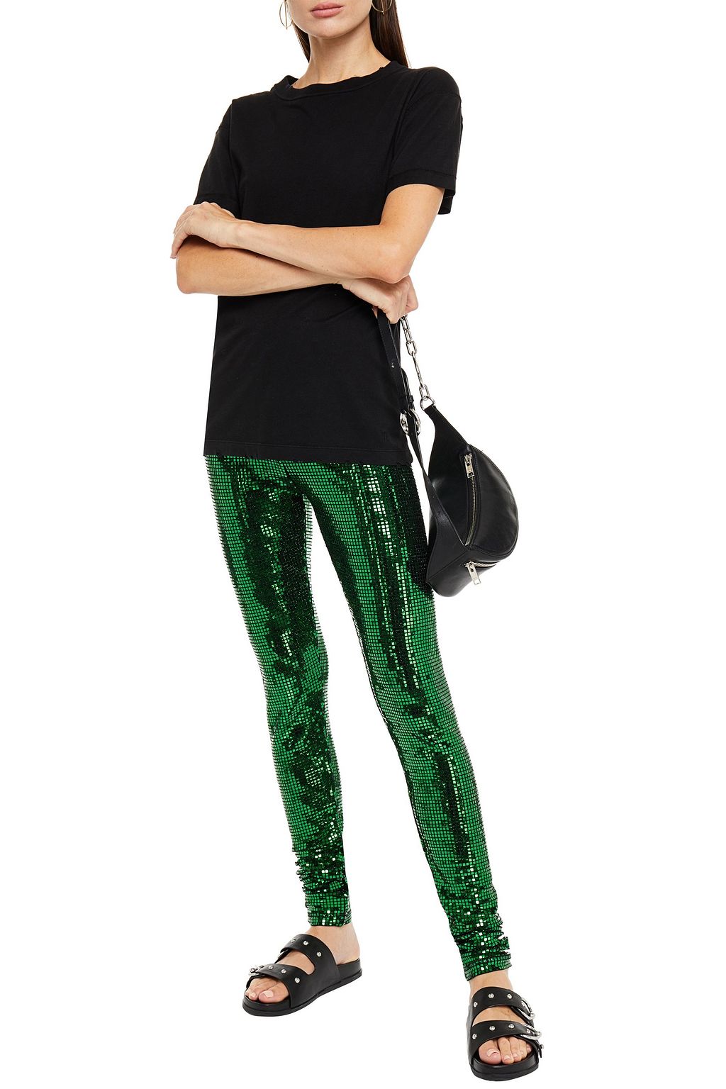 MM6 MAISON MARGIELA ليغينغز مزخرف من الجيرسي