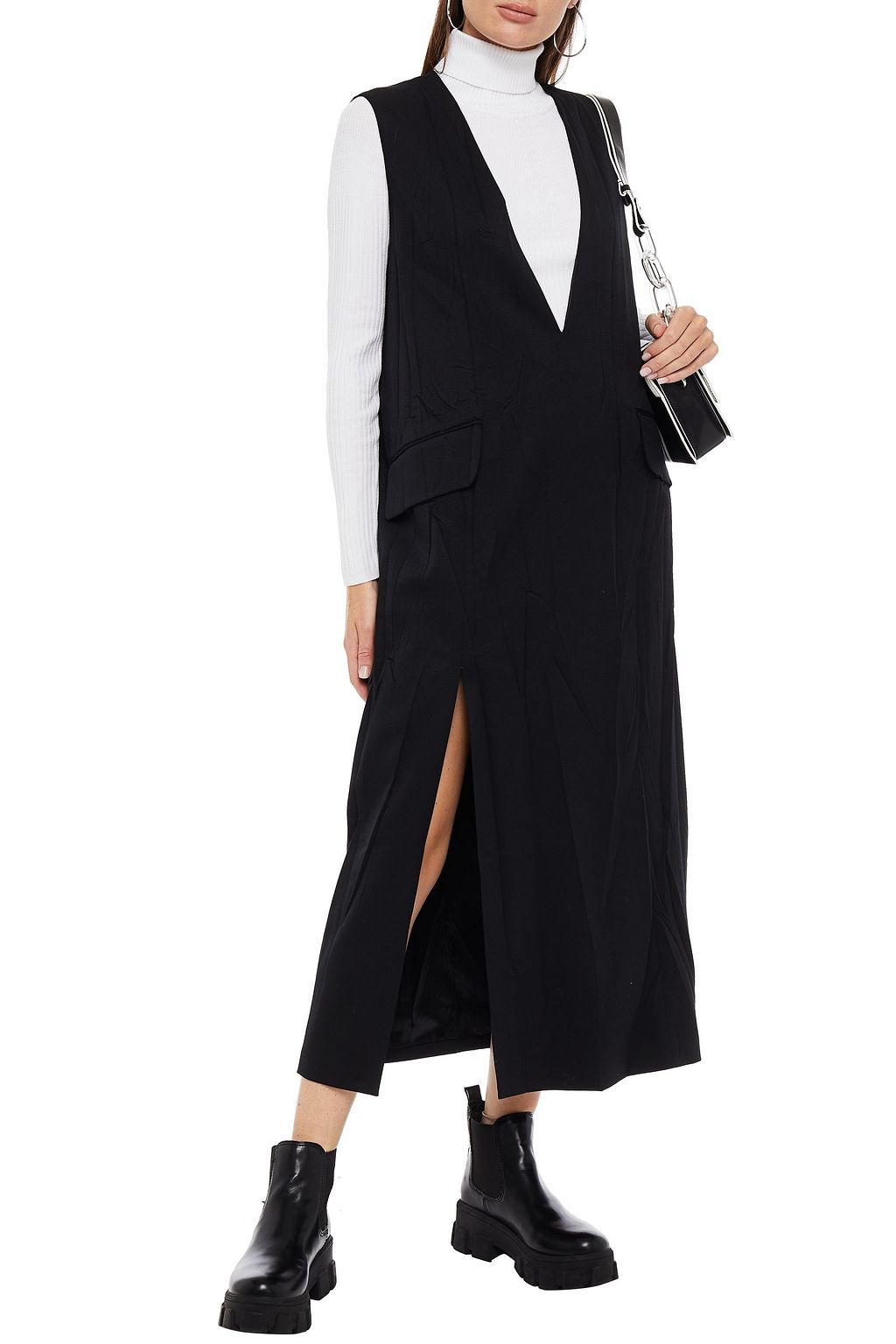 MM6 MAISON MARGIELA Crinkled twill midi dress