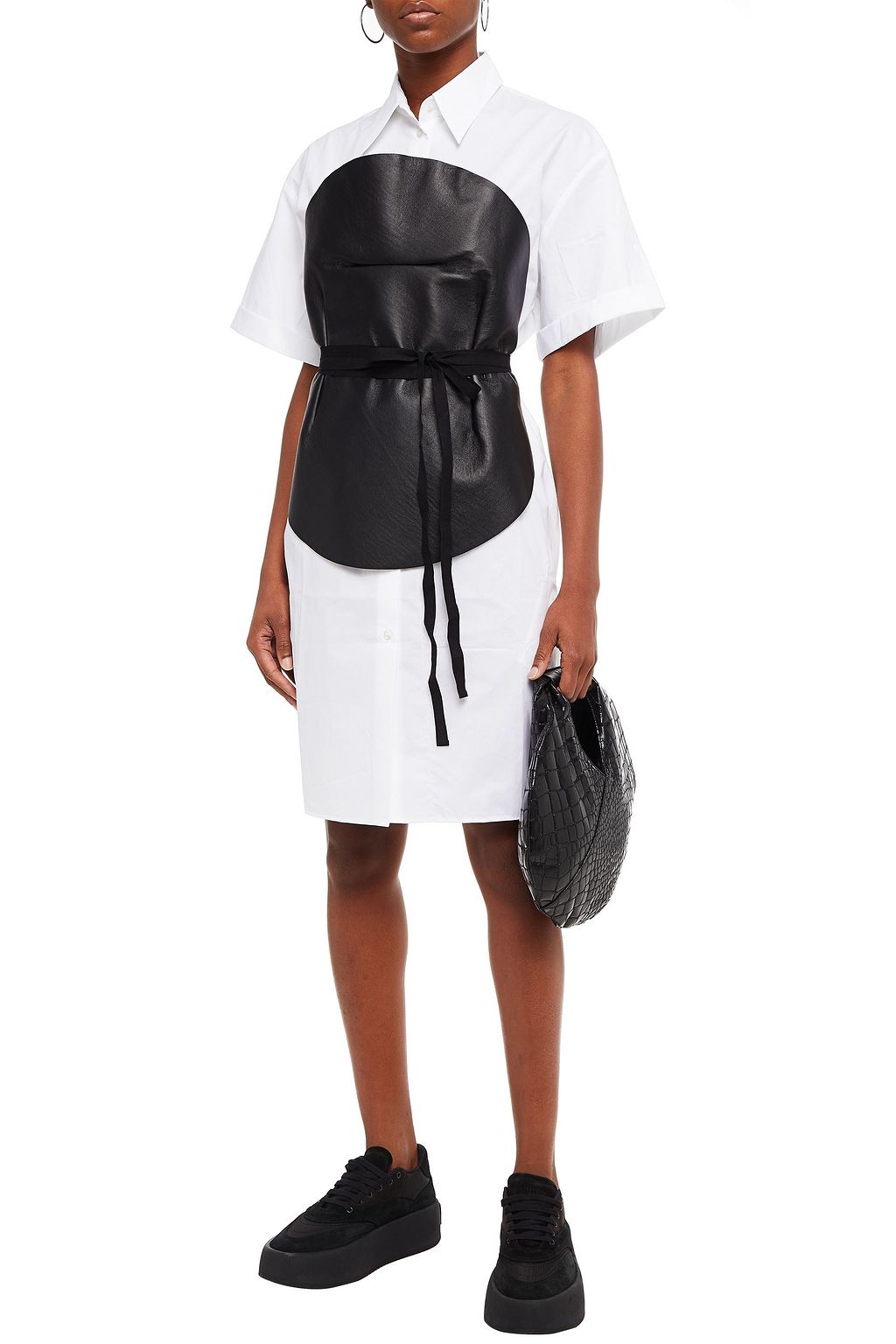 MM6 MAISON MARGIELA Oversized cotton-poplin and tulle shirt dress