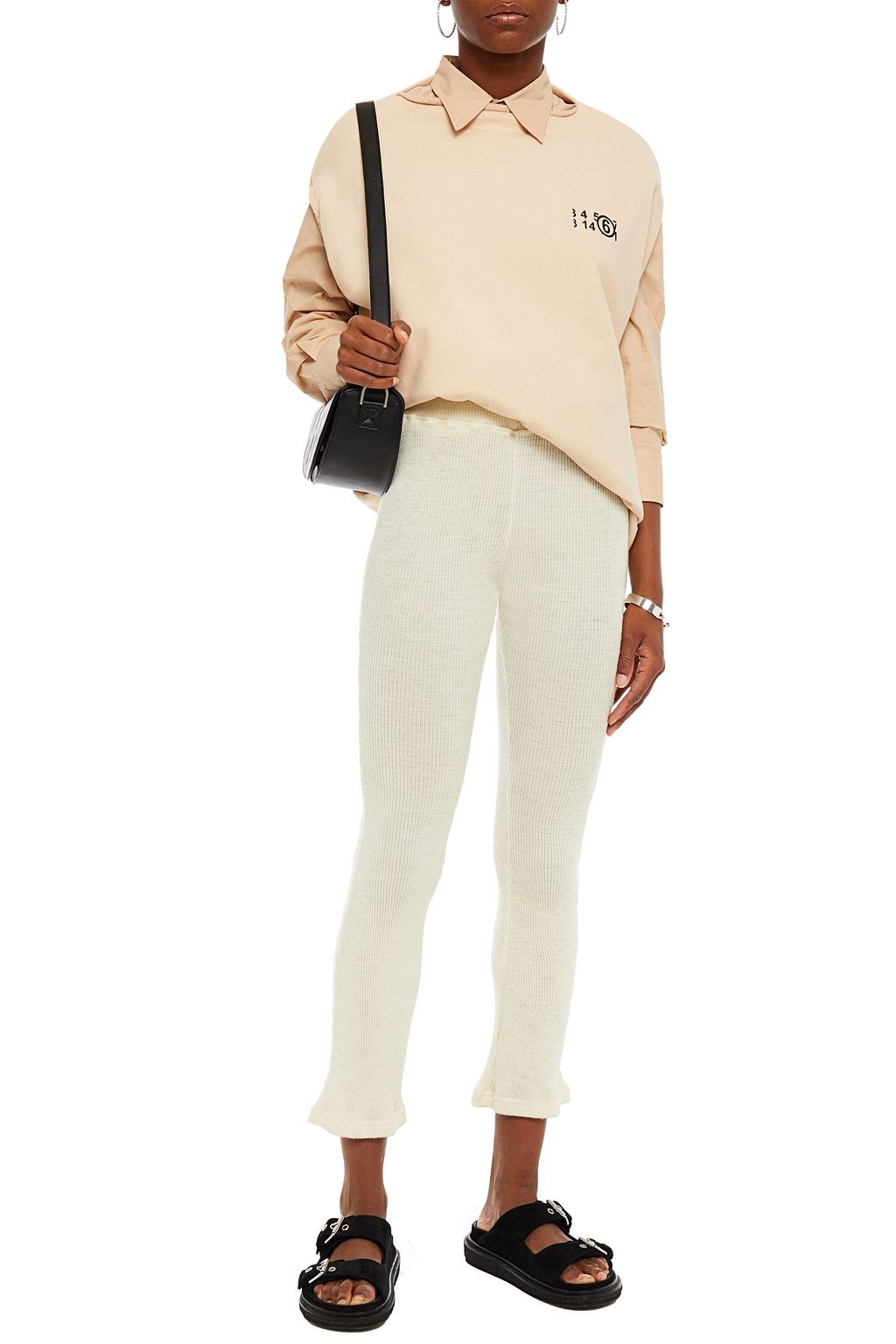 MM6 MAISON MARGIELA Ribbed wool-blend leggings