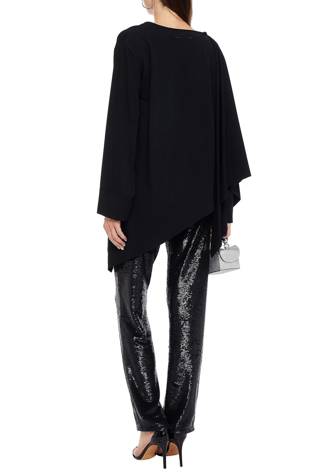 MM6 MAISON MARGIELA Asymmetrisches Oberteil aus Crêpe de Chine mit Drapierung