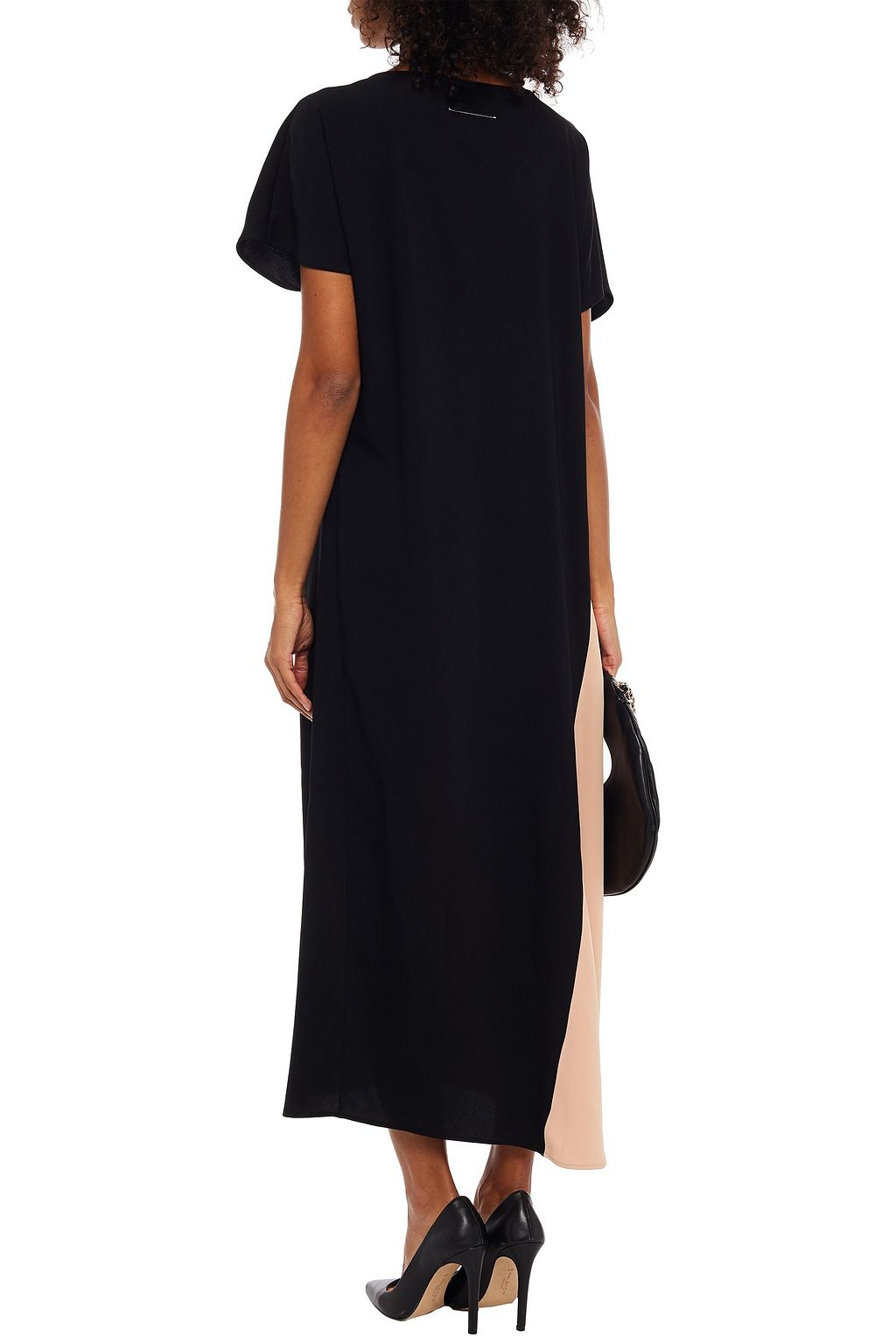 MM6 MAISON MARGIELA Gathered two-tone crepe midi dress