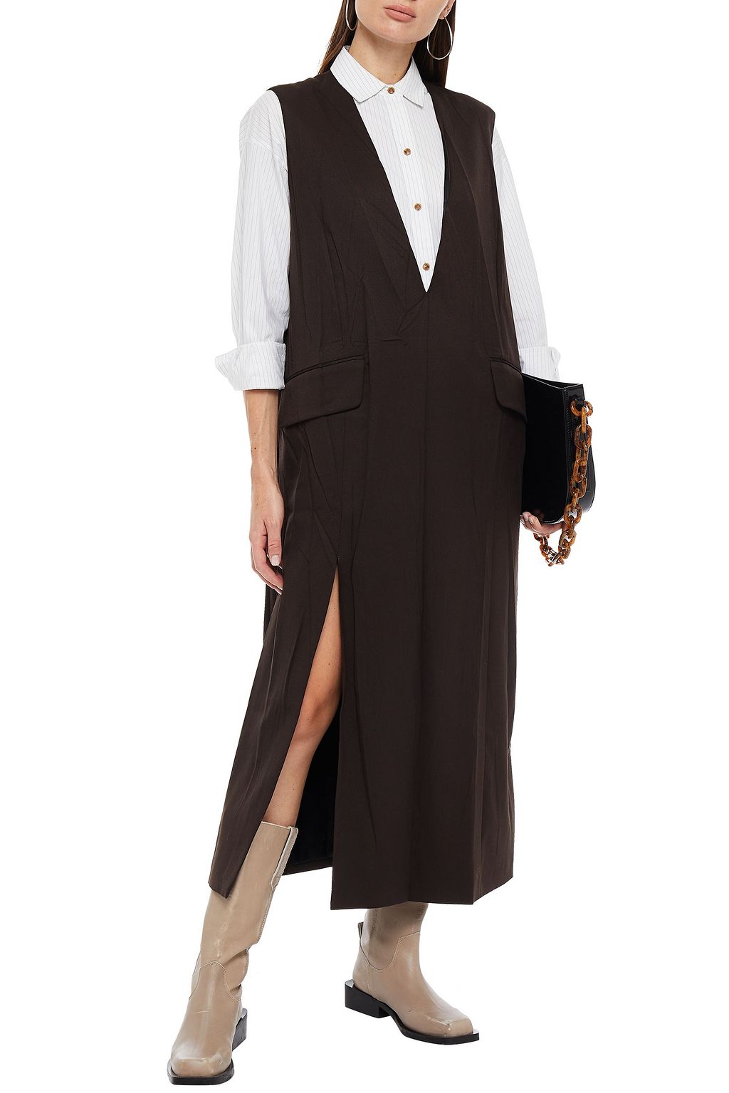 MM6 MAISON MARGIELA Crinkled twill midi dress