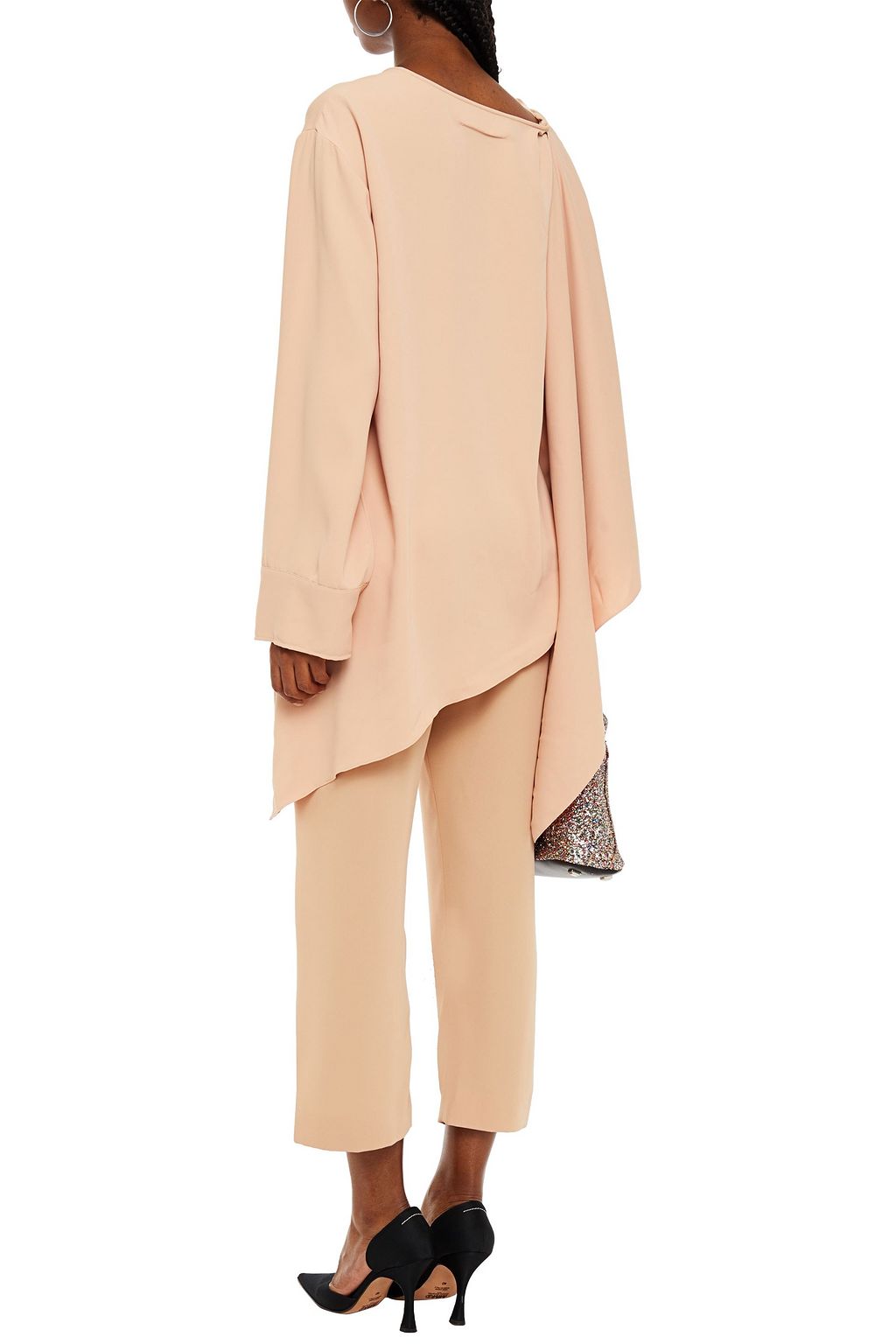 MM6 MAISON MARGIELA Asymmetrisches Oberteil aus Crêpe de Chine mit Drapierung